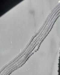 Нить с цирконами 2мм, белый - фото